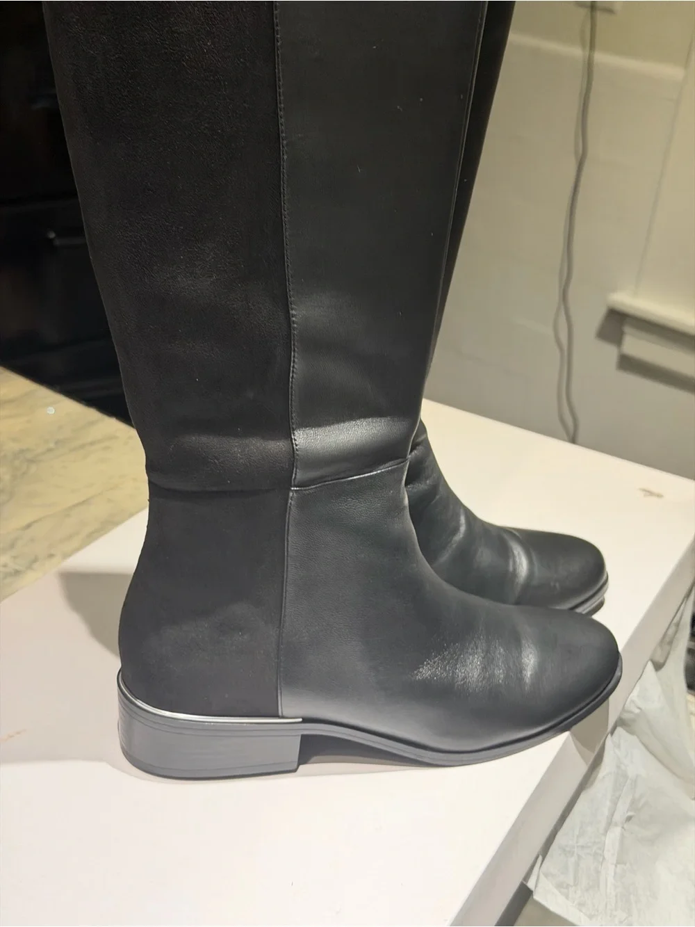 Alfani Black Over-The-Knee Leather Boots